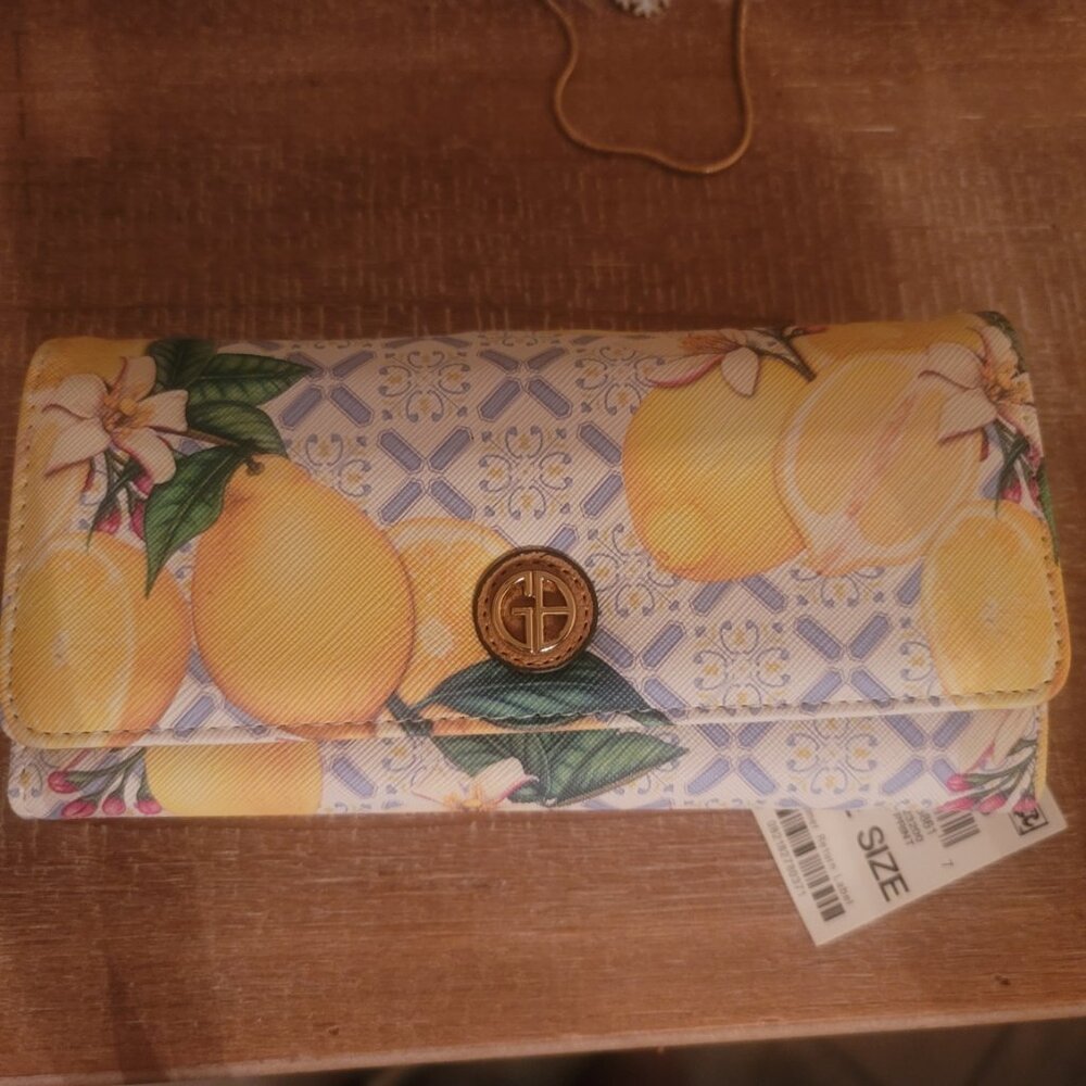 GIANI BERNINI - Trifold Lemon Print Wallet (Brand New) - Picture 6 of 11